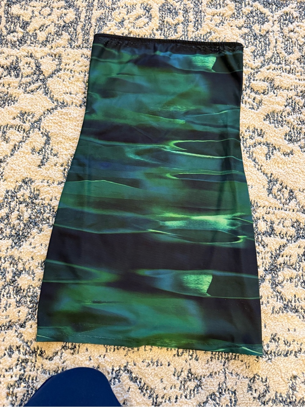 White Fox Boutique Green and Black Mini Dress